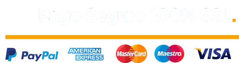 Pago Seguro SSL - PayPal, Visa, Mastercard, American Express